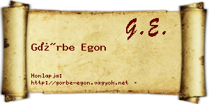Görbe Egon névjegykártya